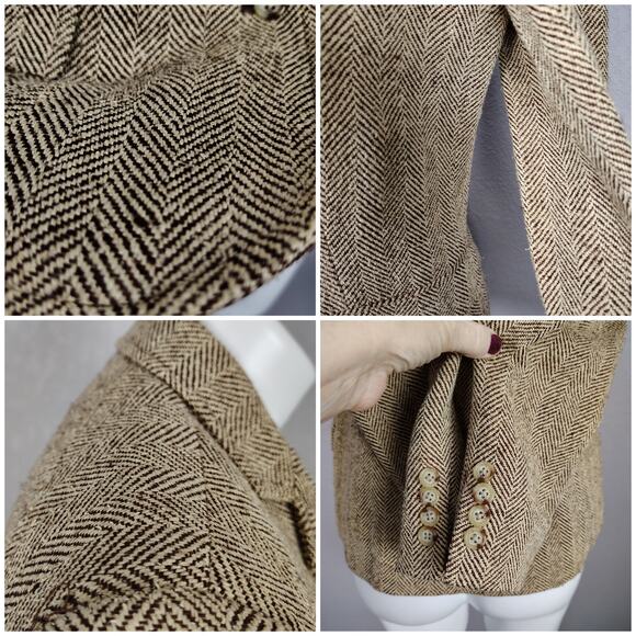 Lauren Ralph Lauren Herringbone Linen-Silk Blazer Size 4 - Picture 14 of 16